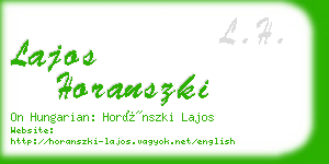 lajos horanszki business card